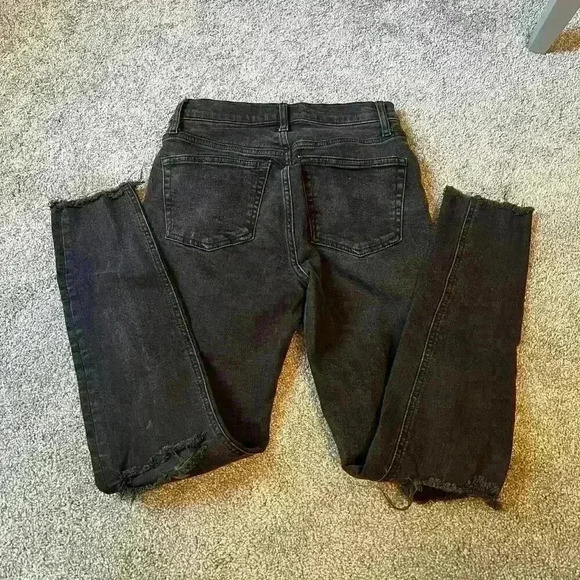 Free People Black Denim Distressed Jeans Size 27 - Picture 5 of 5